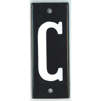 Huisnummer enkel zwart 4x10